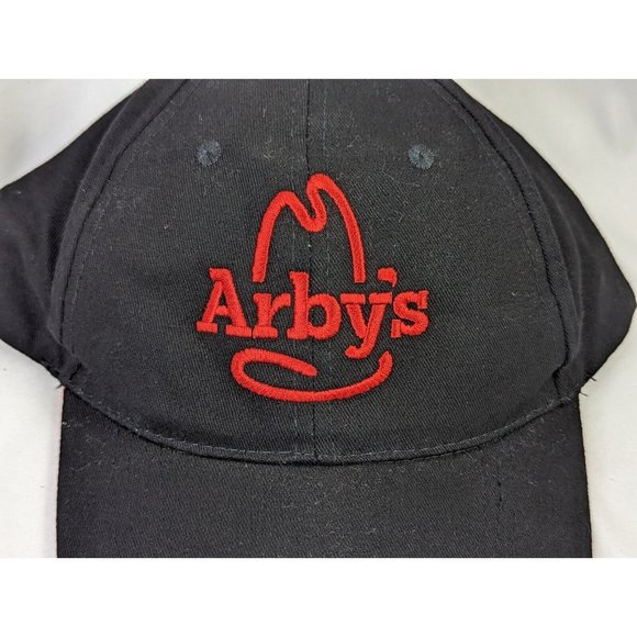 Arbys Restaurant Adjustable Hat Cap Tan Hit Wear Black - Picture 2 of 6